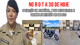 Operação em Januária, moto recuperada e grande apreensão de drogas