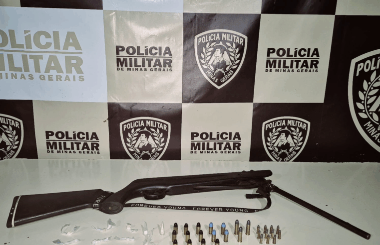 PM apreende rifle, munições e drogas