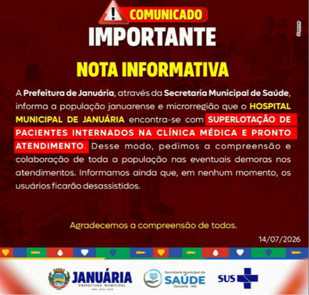 Superlotação no hospital e pronto atendimento de Januária