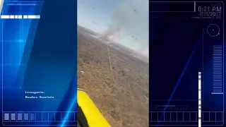 Aeronaves combatem incêndio florestal em APA de Itacarambi