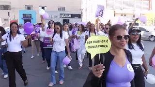 Agosto Lilás Passeata de combate à violência doméstica é realizada
