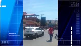 Colisão carro e moto no centro da cidade