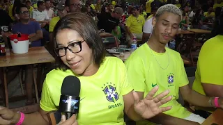 Reação dos januarenses durante jogo da eliminação do Brasil na copa