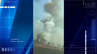 Fogo e fumaça atingem a cidade