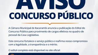 Abertas as inscrições para concurso na Câmara de Itacarambi